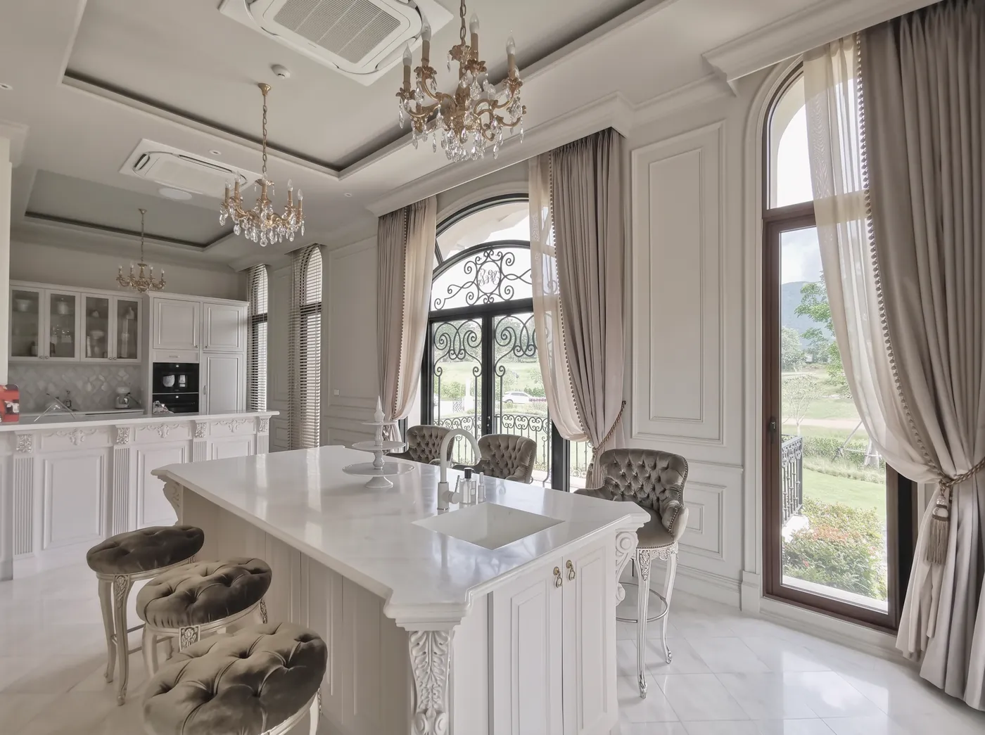 Kitchen and dining, sheer with light-filtering layer