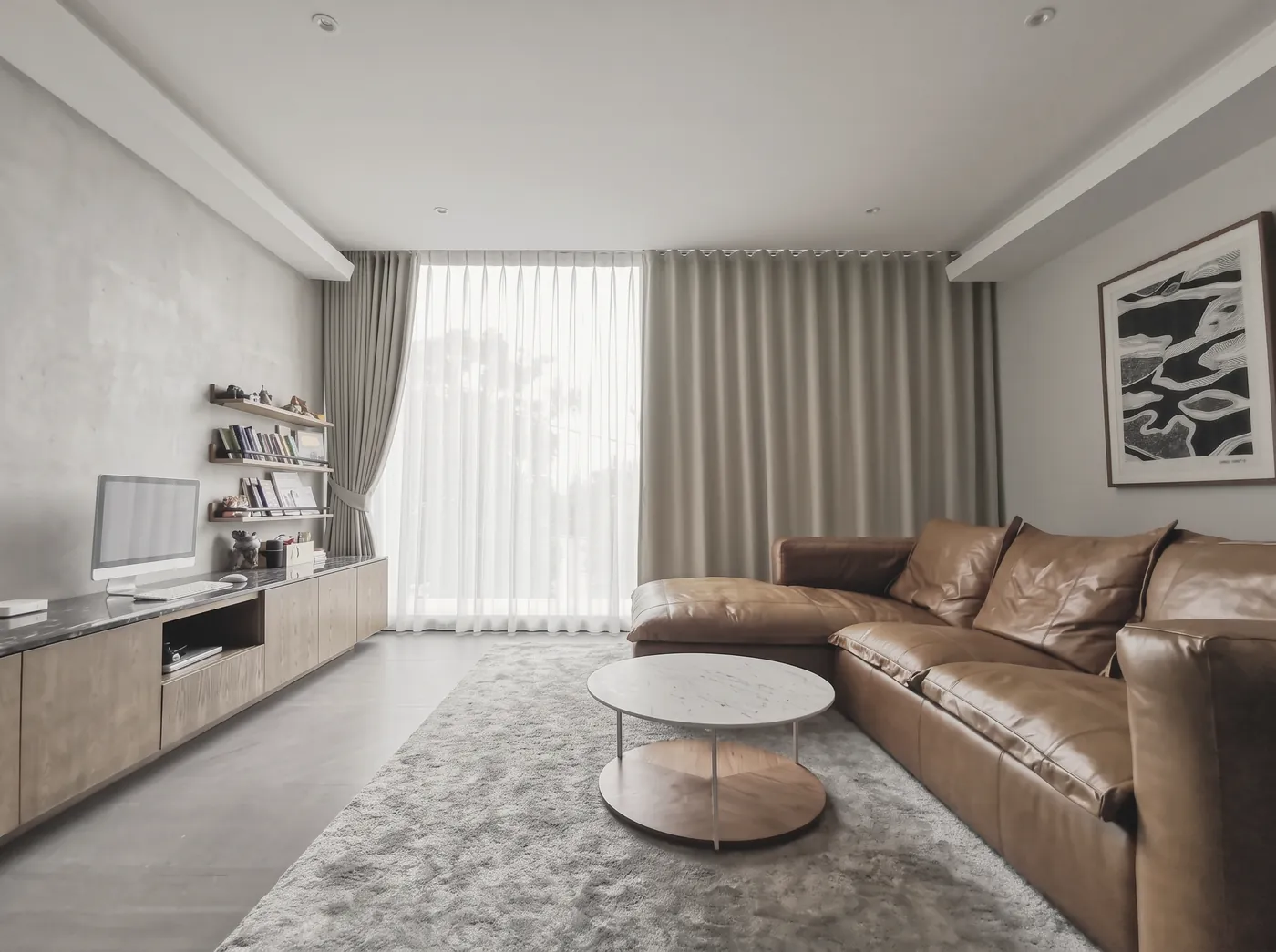 Living room, sheer with light-filtering layer