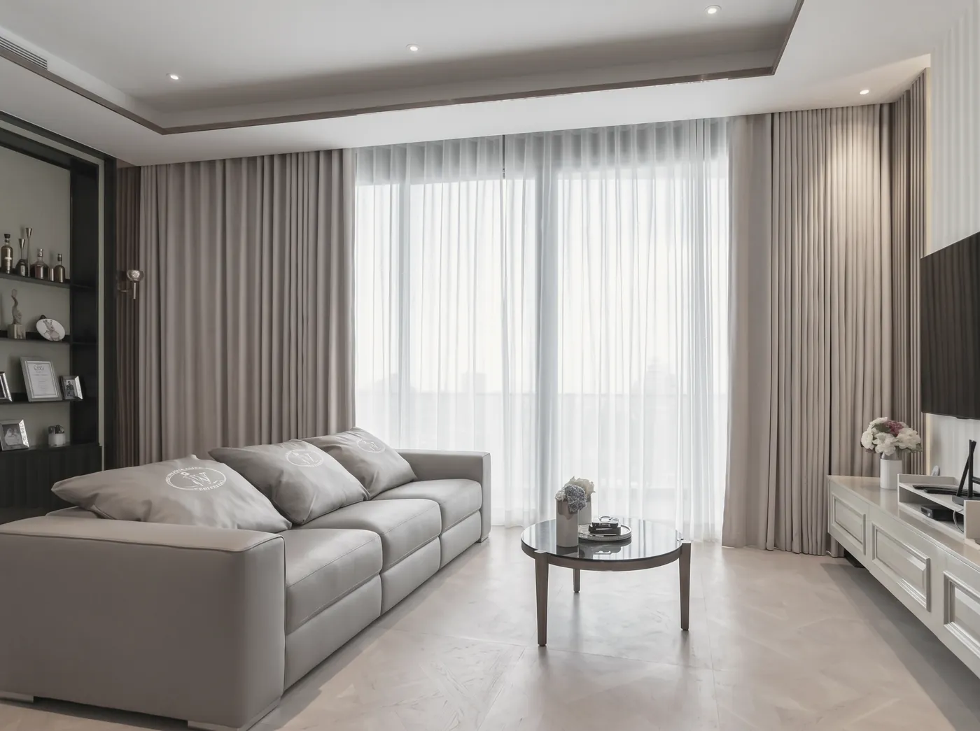 Living room, sheer with blackout
